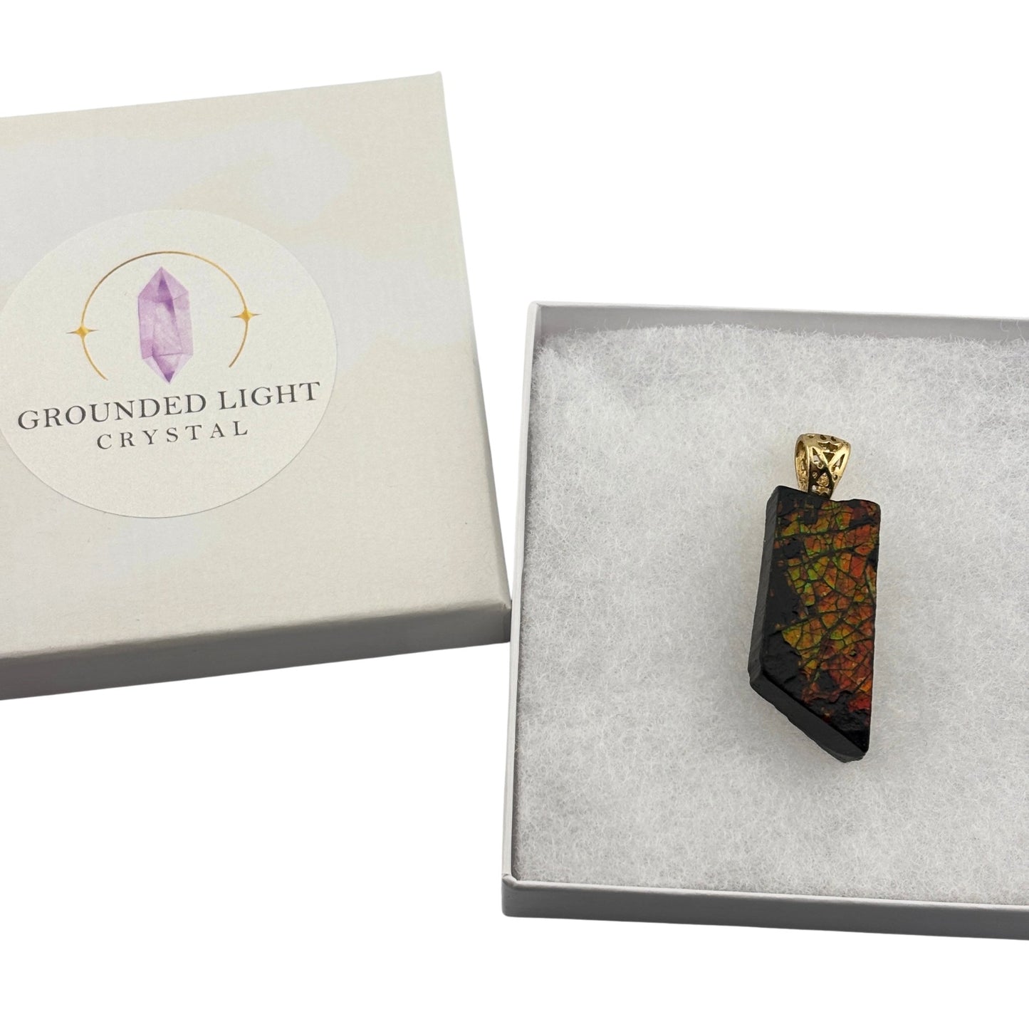 Ammolite Gold Pendant