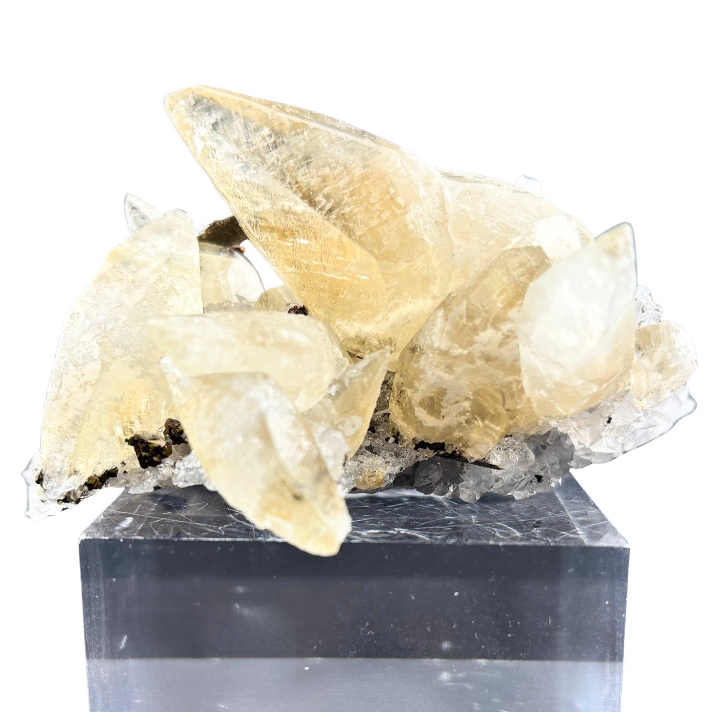 Calcite Crystal Cluster with Chalcopyrite from Missouri