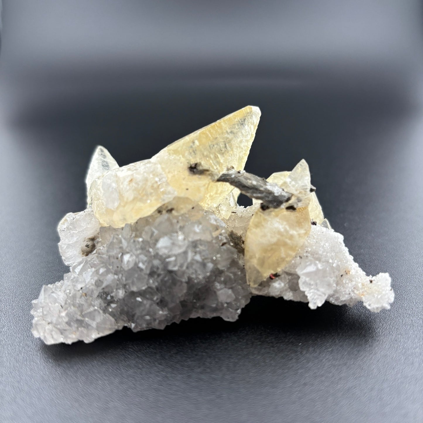 Calcite Crystal Cluster with Chalcopyrite from Missouri