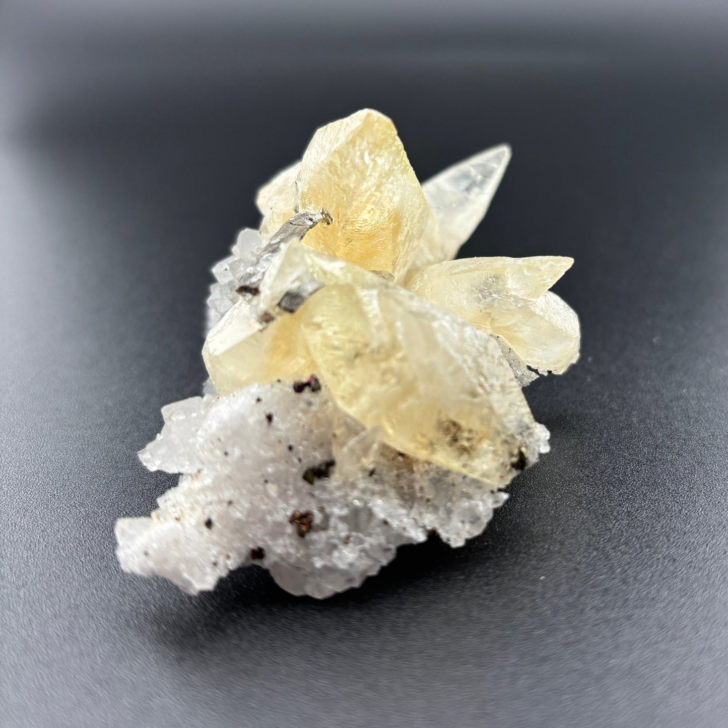 Calcite Crystal Cluster with Chalcopyrite from Missouri
