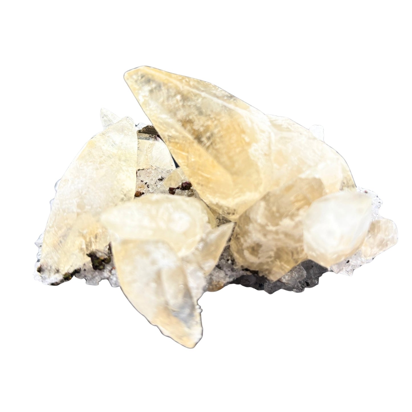 Calcite Crystal Cluster with Chalcopyrite from Missouri