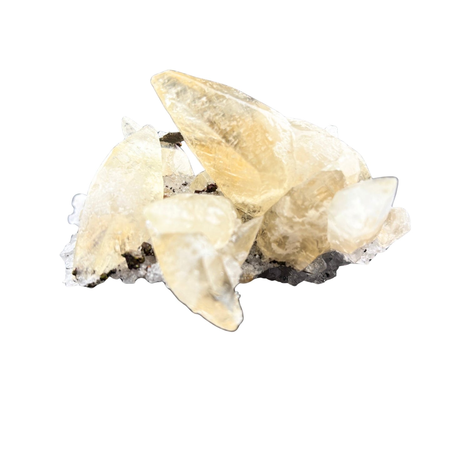 Calcite Crystal Cluster with Chalcopyrite from Missouri