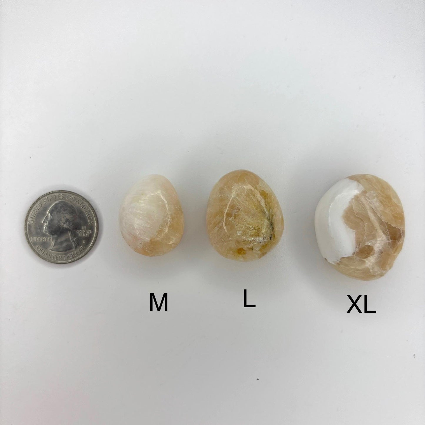 Stilbite Scolecite Peaches and Cream Tumbled Pocket Stones in Multiple Sizes
