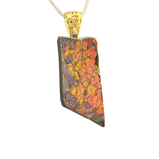 Ammolite Gold Pendant