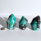 Amazonite & Smoky Quartz Polished Flame Crystals