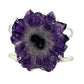 Amethyst stalactite slice cuff bracelet front view