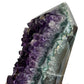 Amethyst geode tower close-up showing crystals from side