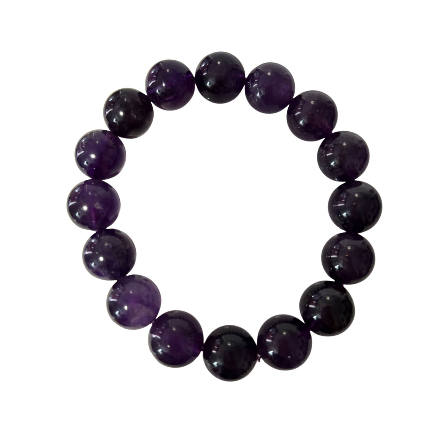 Amethyst Crystal Bead Bracelet - Stretchy Purple Bracelet in Multiple Sizes