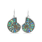 Ammonite with Abalone Shell Inlay Earrings in Sterling Silver from Starborn Creations