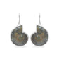 Ammonite with Abalone Shell Inlay Earrings in Sterling Silver from Starborn Creations