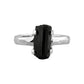 Black Tourmaline Crystal Prong Set Ring in Sterling Silver from Starborn Creations