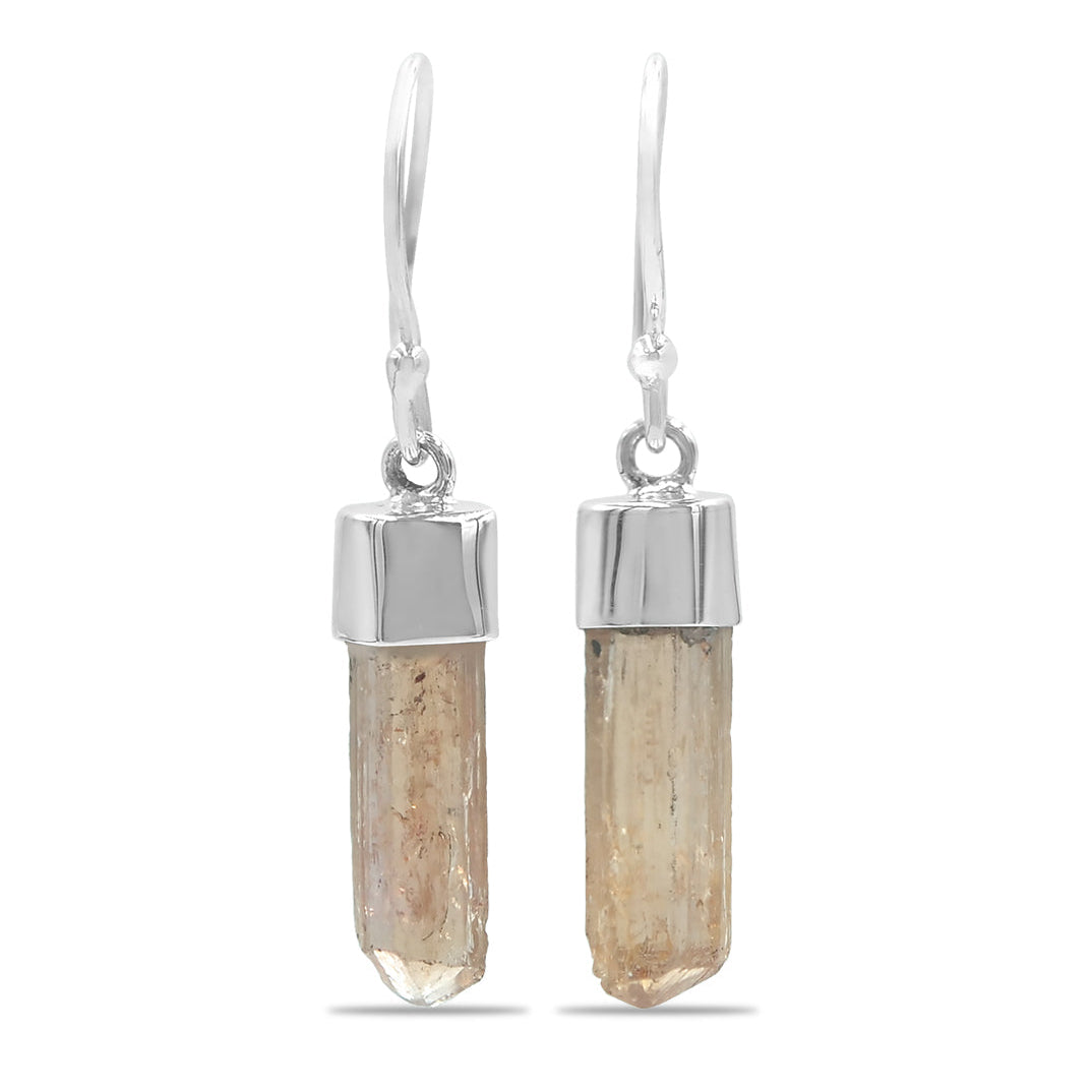 Imperial Topaz Crystal Dangle Earrings in Sterling Silver from Starborn Creations