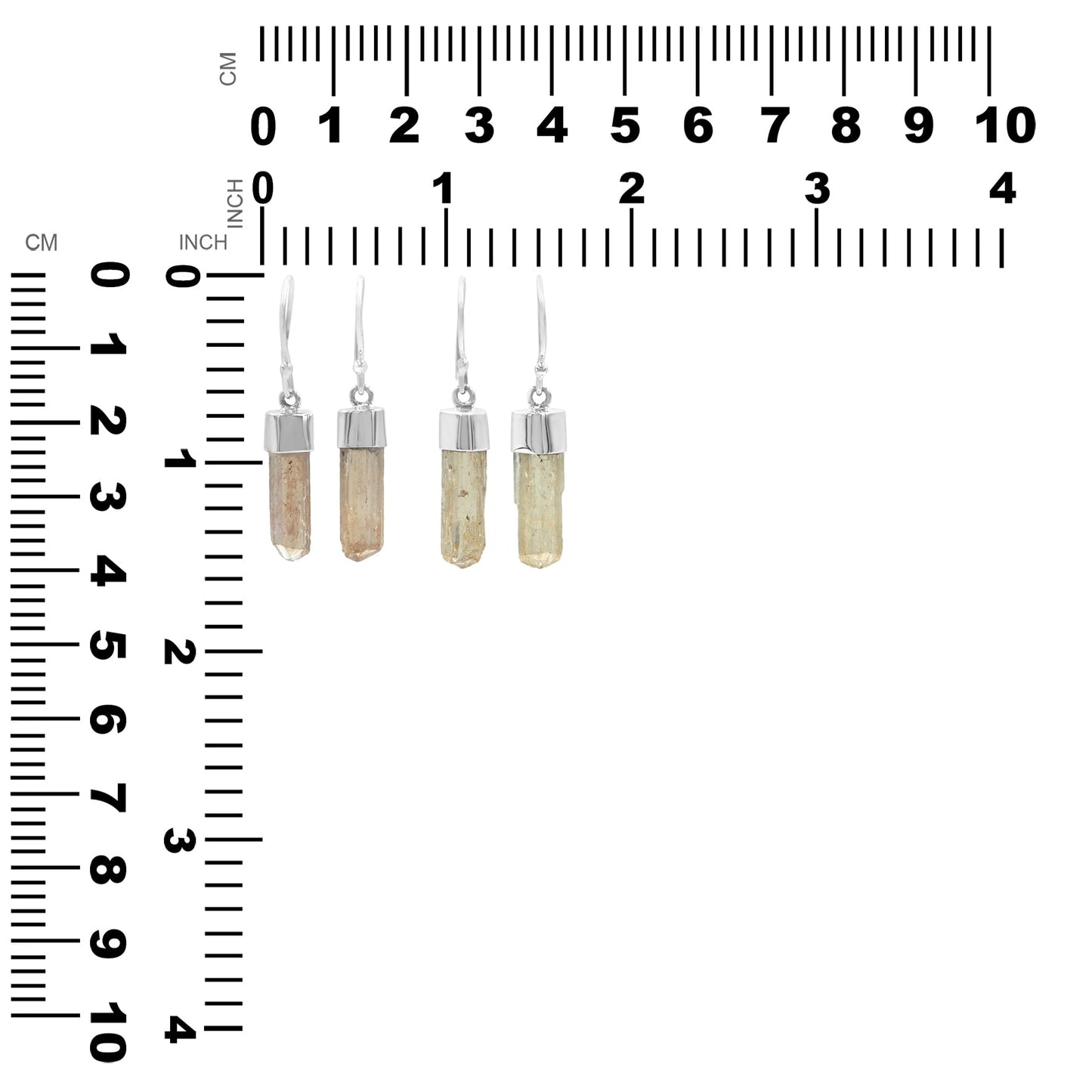 Imperial Topaz Crystal Dangle Earrings in Sterling Silver from Starborn Creations