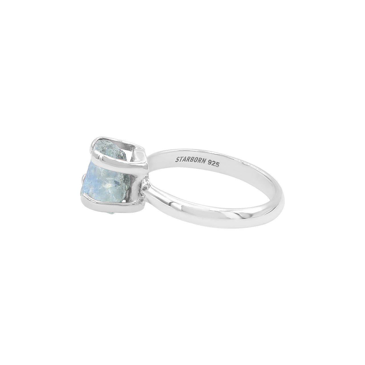 Rainbow Moonstone Prong Set Ring in Sterling Silver from Starborn Creations
