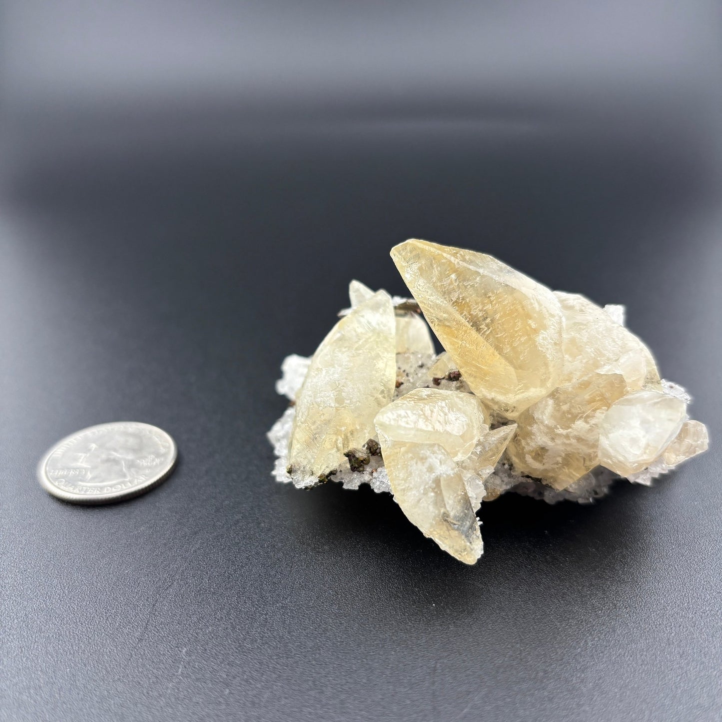 Calcite Crystal Cluster with Chalcopyrite from Missouri