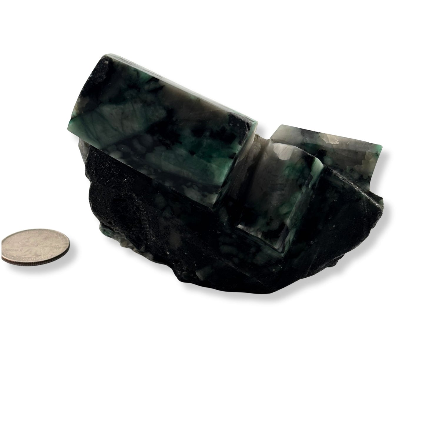 Emerald 1.1lb Semi-Polished Specimen in Matrix