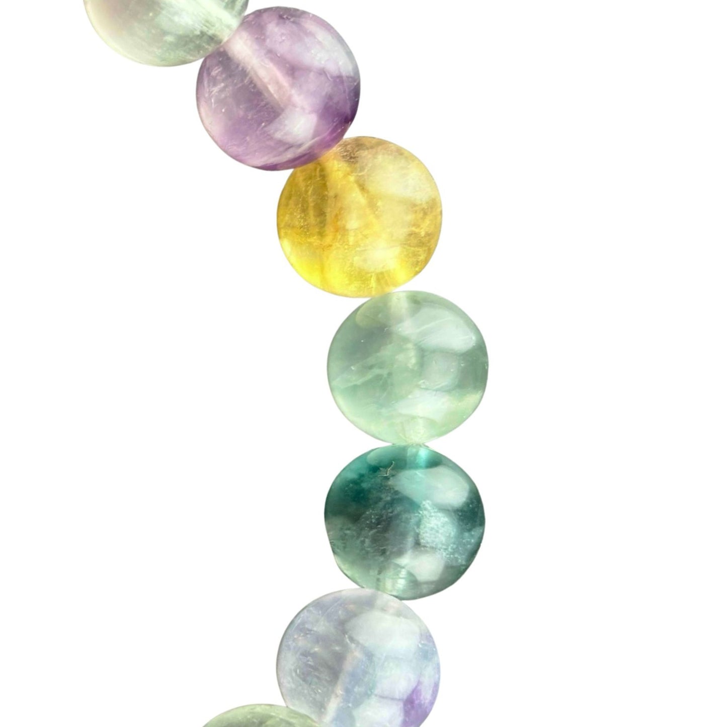 Multicolored fluorite bead bracelet 