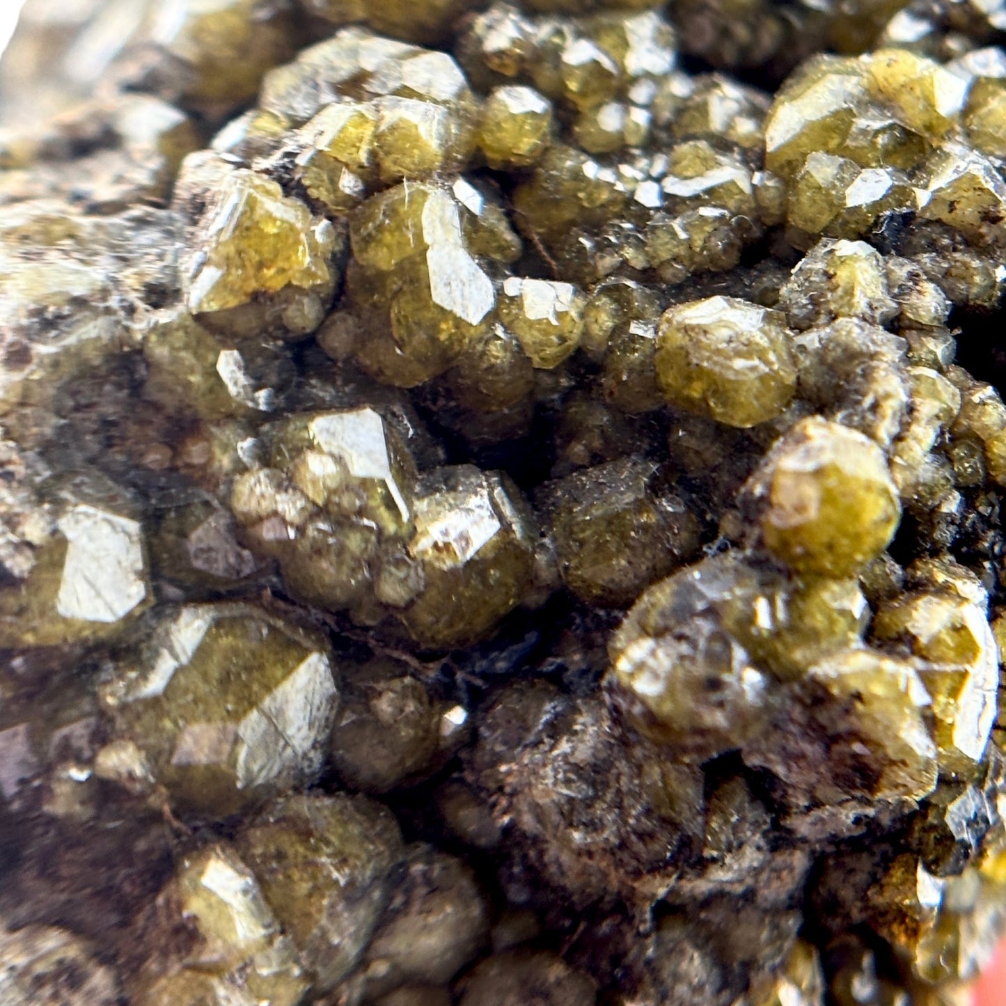 Green Garnet Crystal Cluster