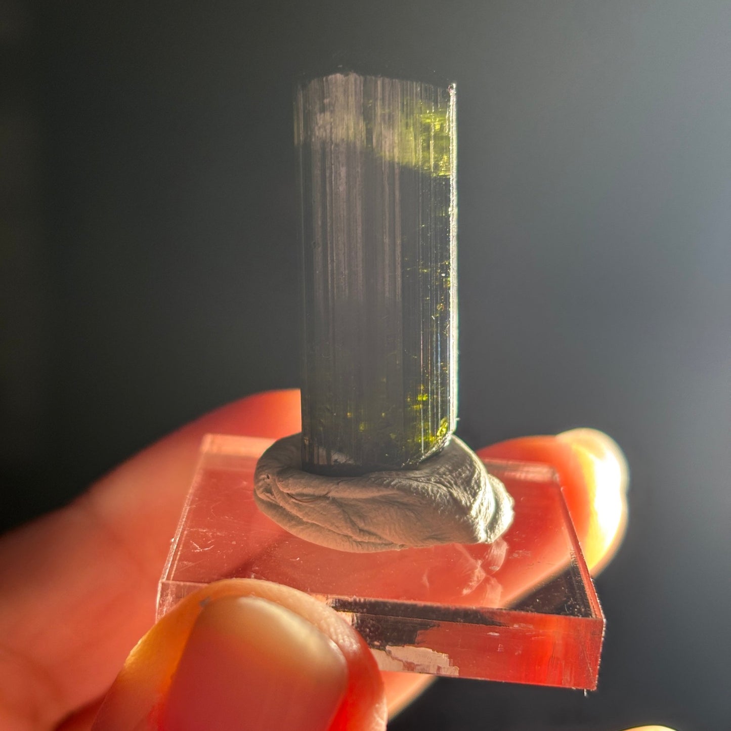 Green Tourmaline Terminated Crystal from Brazil