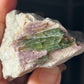 Green Tourmaline with Purple Lepidolite on Albite Matrix from Brazil
