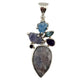 Hackmanite amethyst blue apatite pendant 