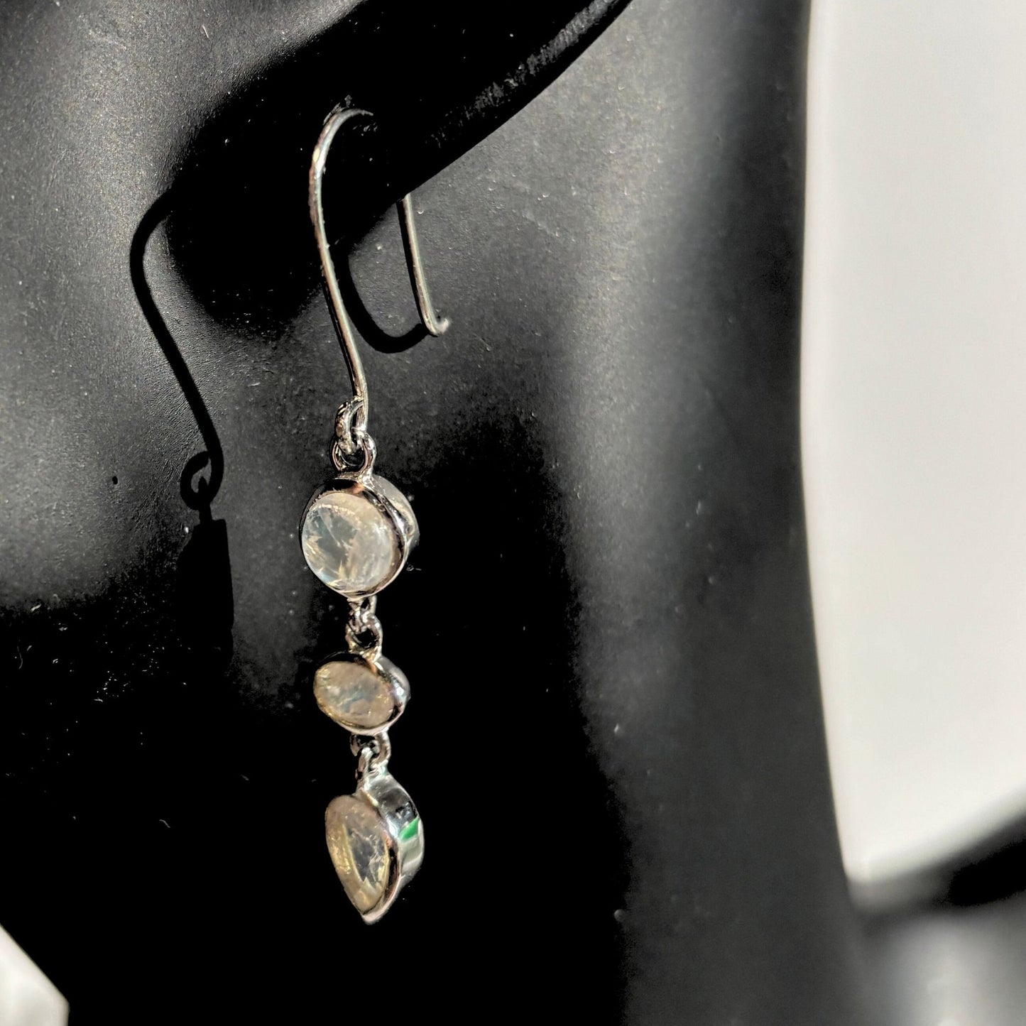 Rainbow Moonstone Sterling Silver Earrings