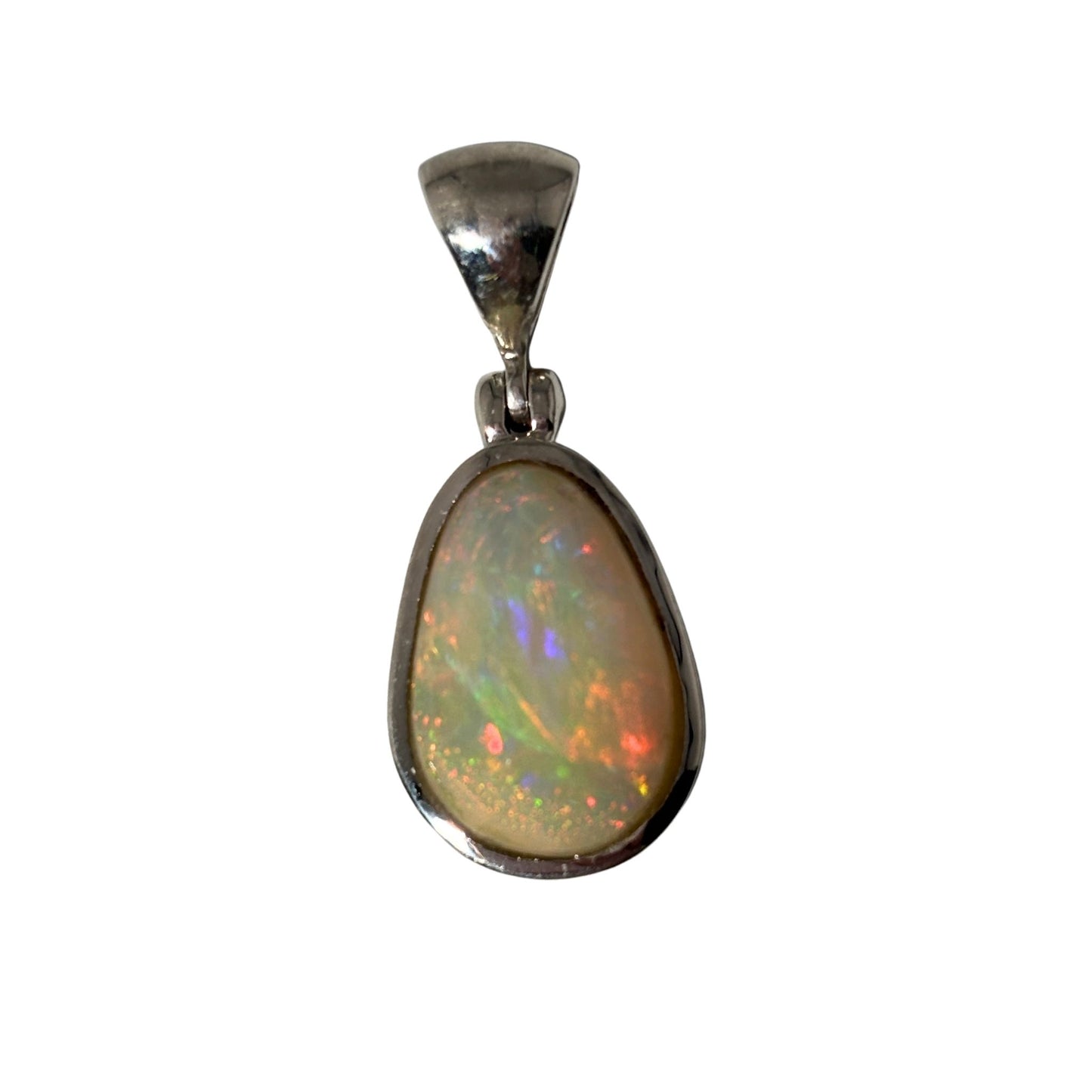 Ethiopian Opal Fiery Sterling Silver Pendant