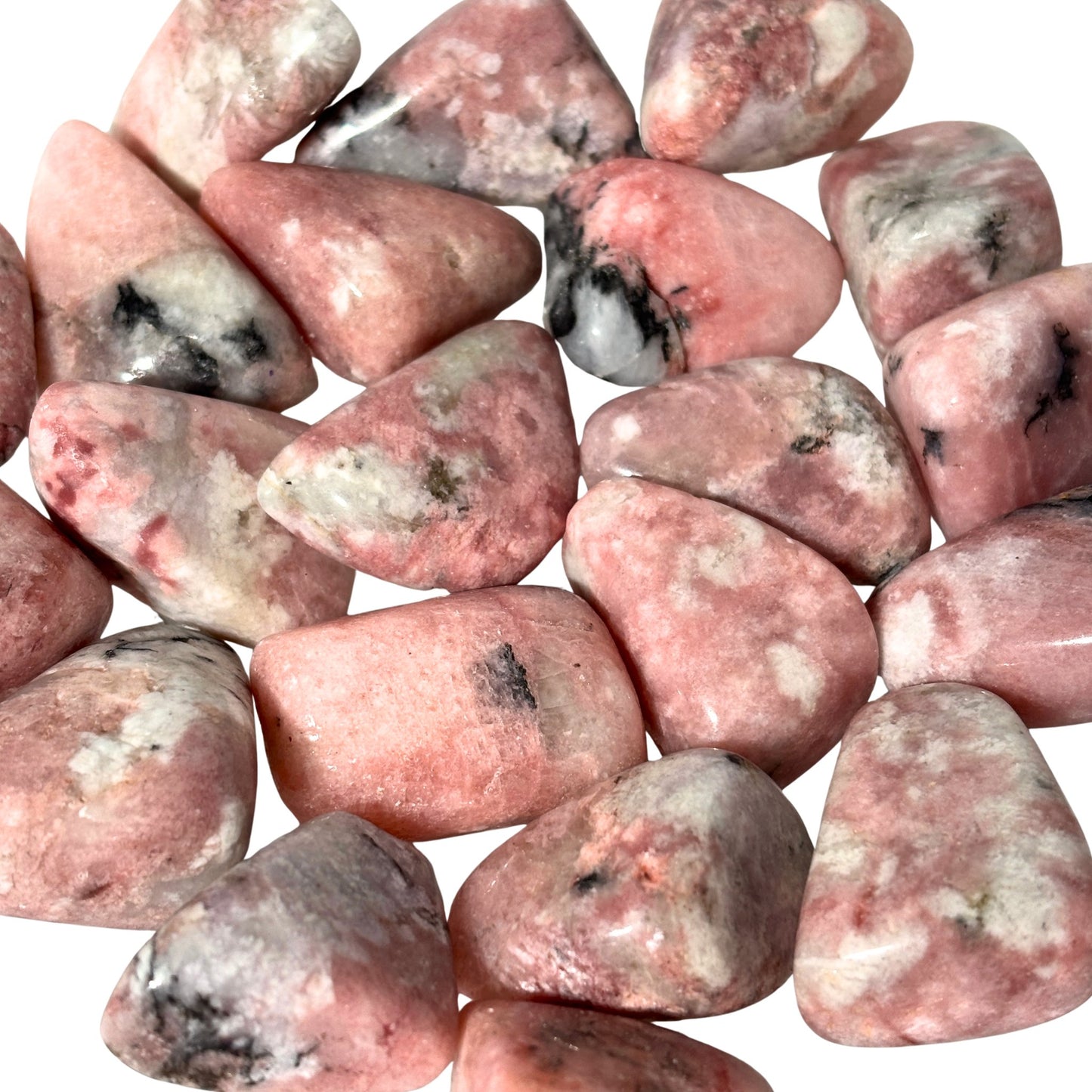 Pink Petalite with Lepidolite Tumbled Pocket Stones in Multiple Sizes