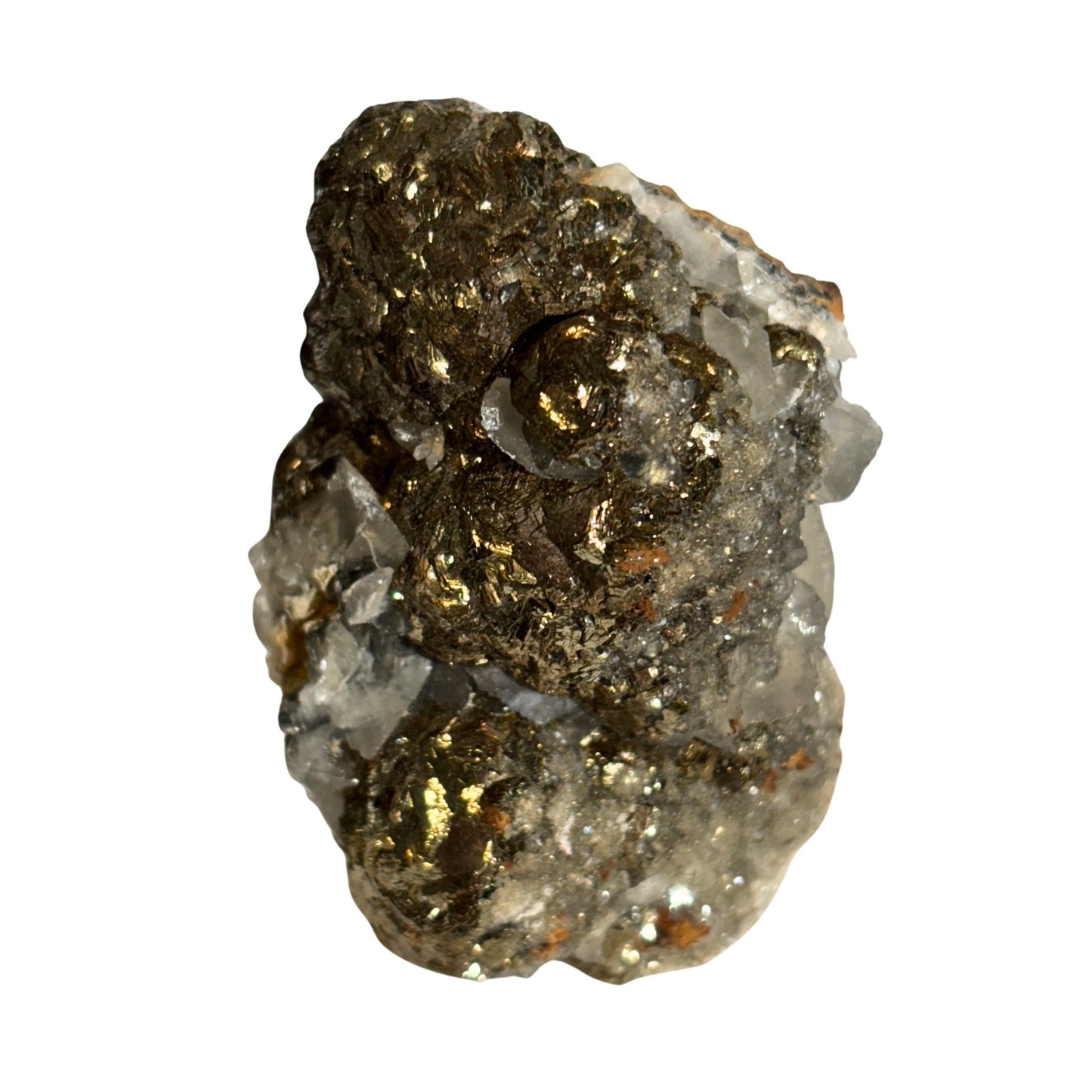 Pyrite and Calcite Crystal from Mexico - Natural Raw Mineral Specimen #1