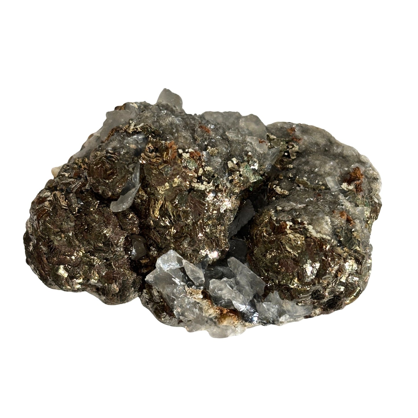 Pyrite and Calcite Crystal from Mexico - Natural Raw Mineral Specimen #1