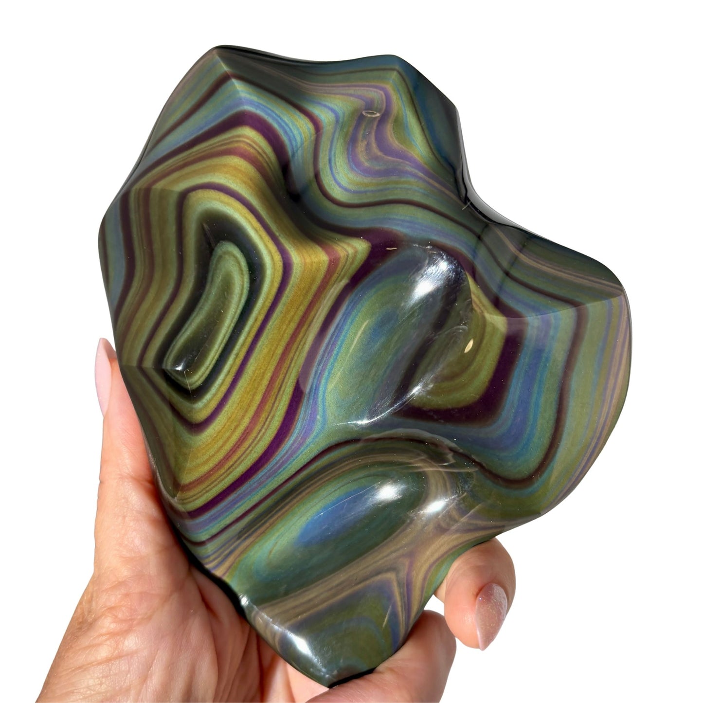 Rainbow Obsidian Freeform Display Piece - Large Polished Sculpture