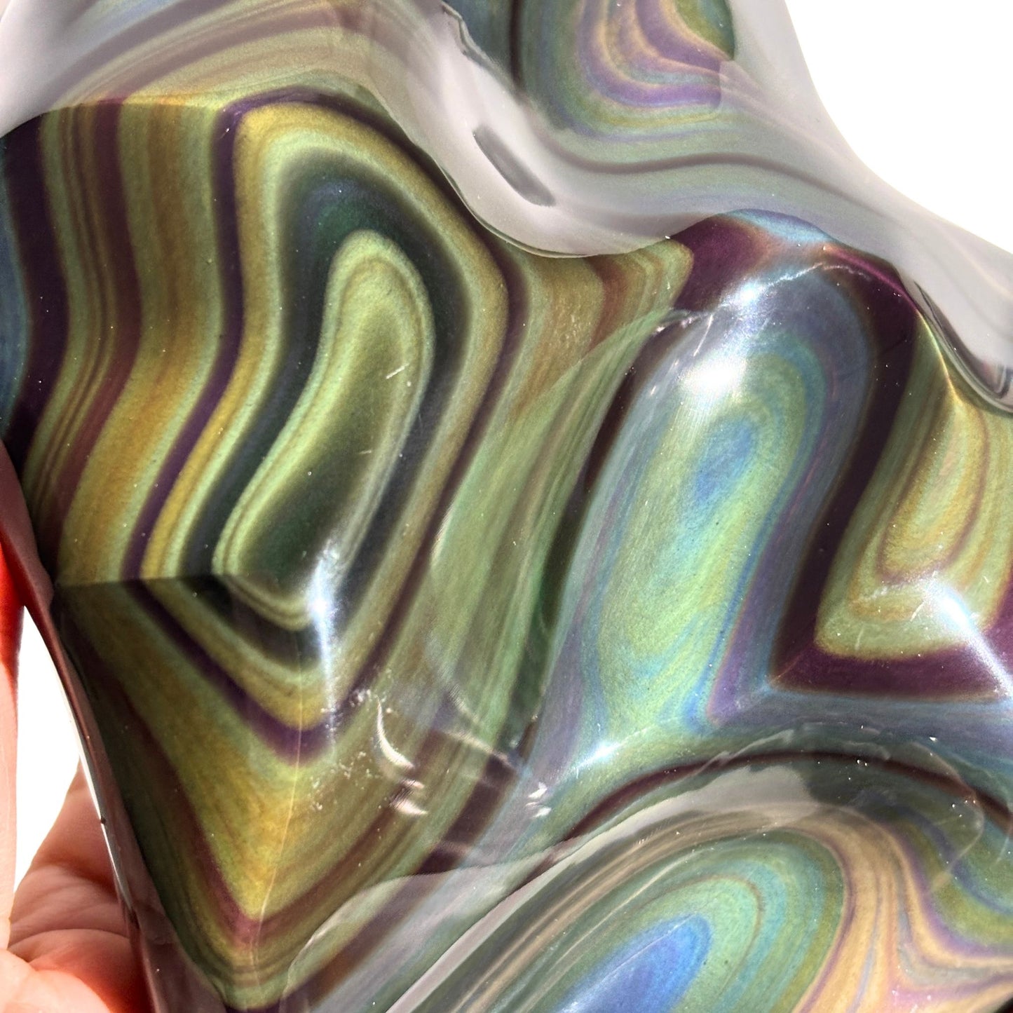 Rainbow Obsidian Freeform Display Piece - Large Polished Sculpture