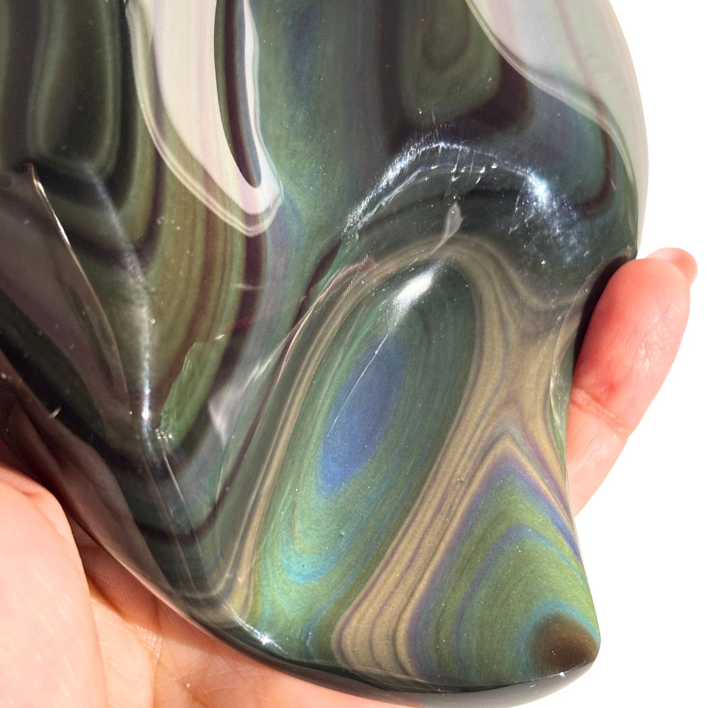 Rainbow Obsidian Freeform Display Piece - Large Polished Sculpture