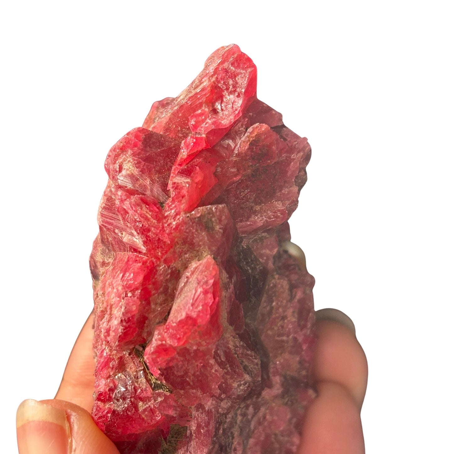 Red Rhodonite Crystal Cluster from Morro da Mina