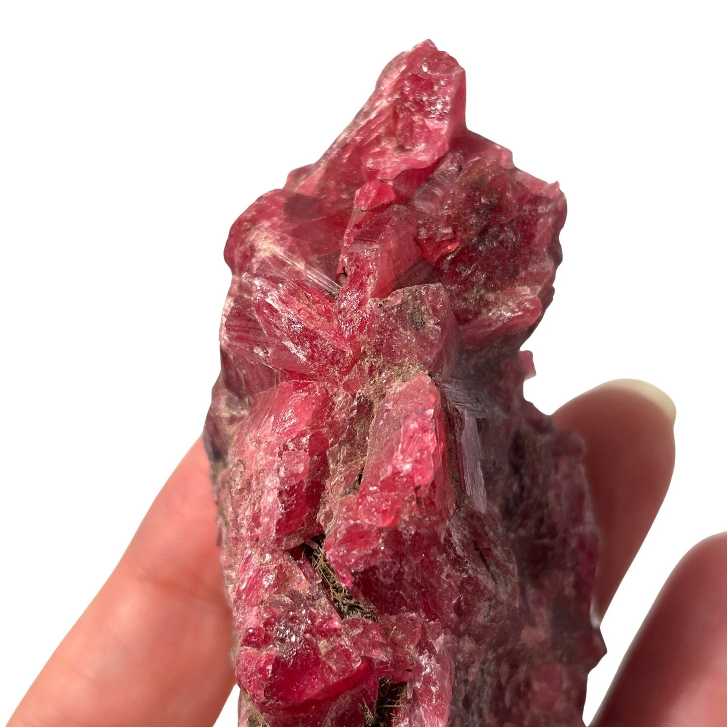 Red Rhodonite Crystal Cluster from Morro da Mina