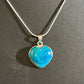 Shattuckite Heart Pendant - Blue Stone Necklace