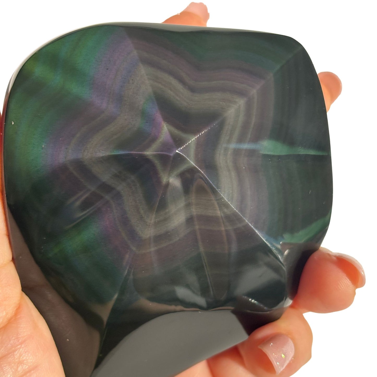 Rainbow Obsidian Star Freeform Polished Sculpture