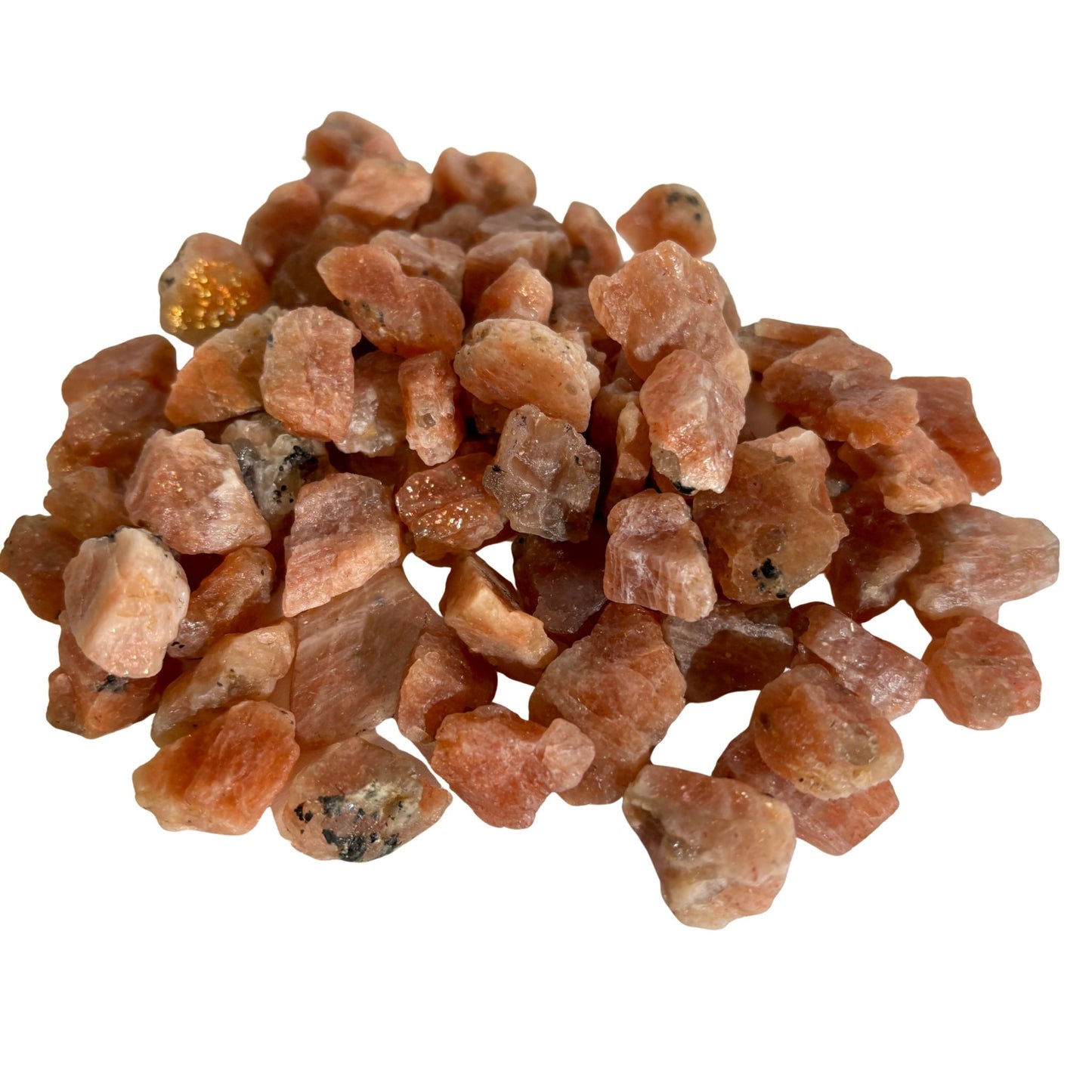 Confetti Sunstone Raw Crystal – Natural Tanzanian Specimens in Multiple Sizes