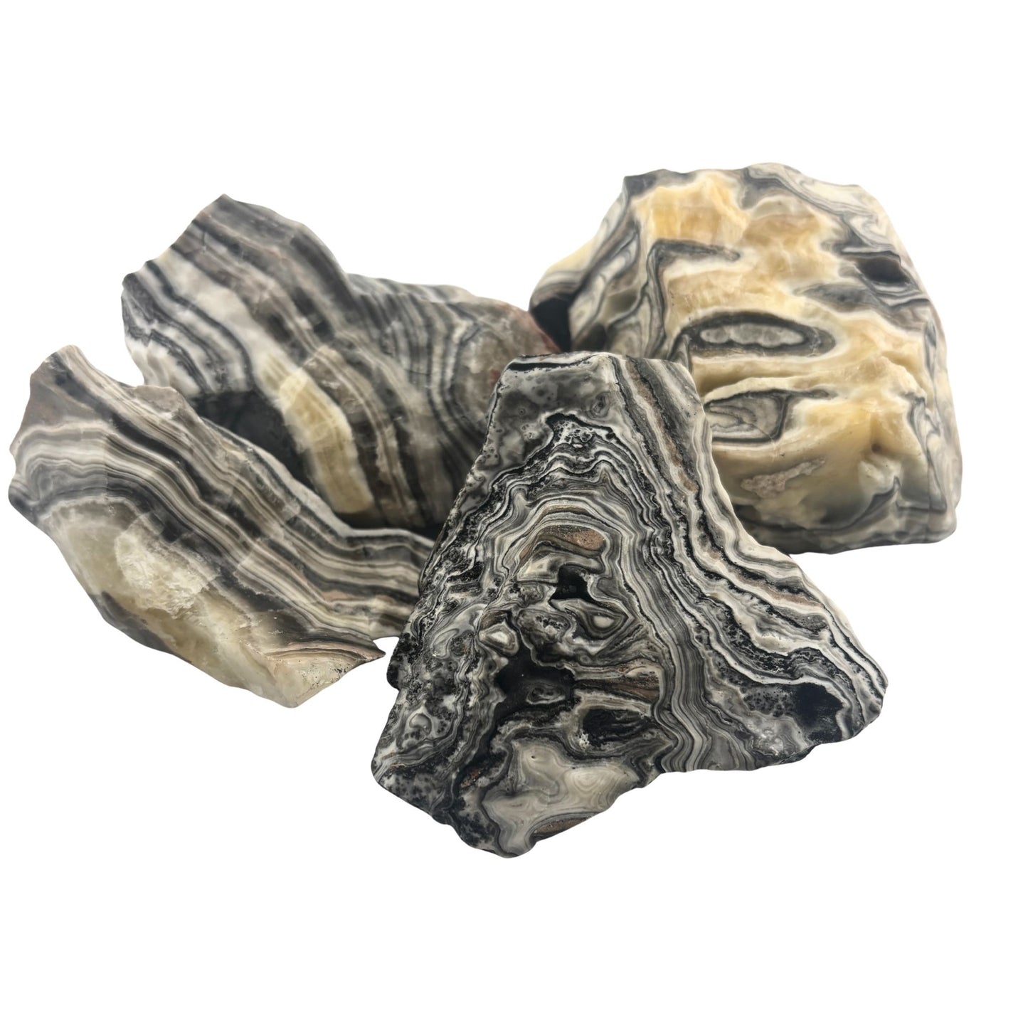 Zebra Calcite Raw Chunks – You Pick Natural Black and White Calcite