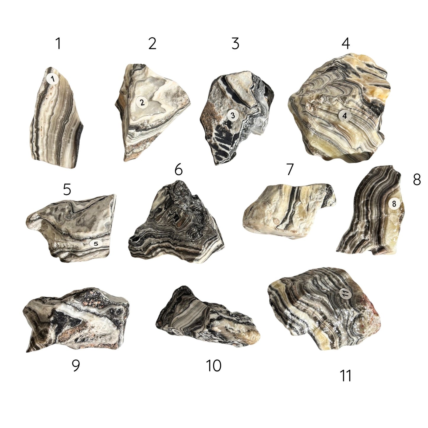 Zebra Calcite Raw Chunks – You Pick Natural Black and White Calcite