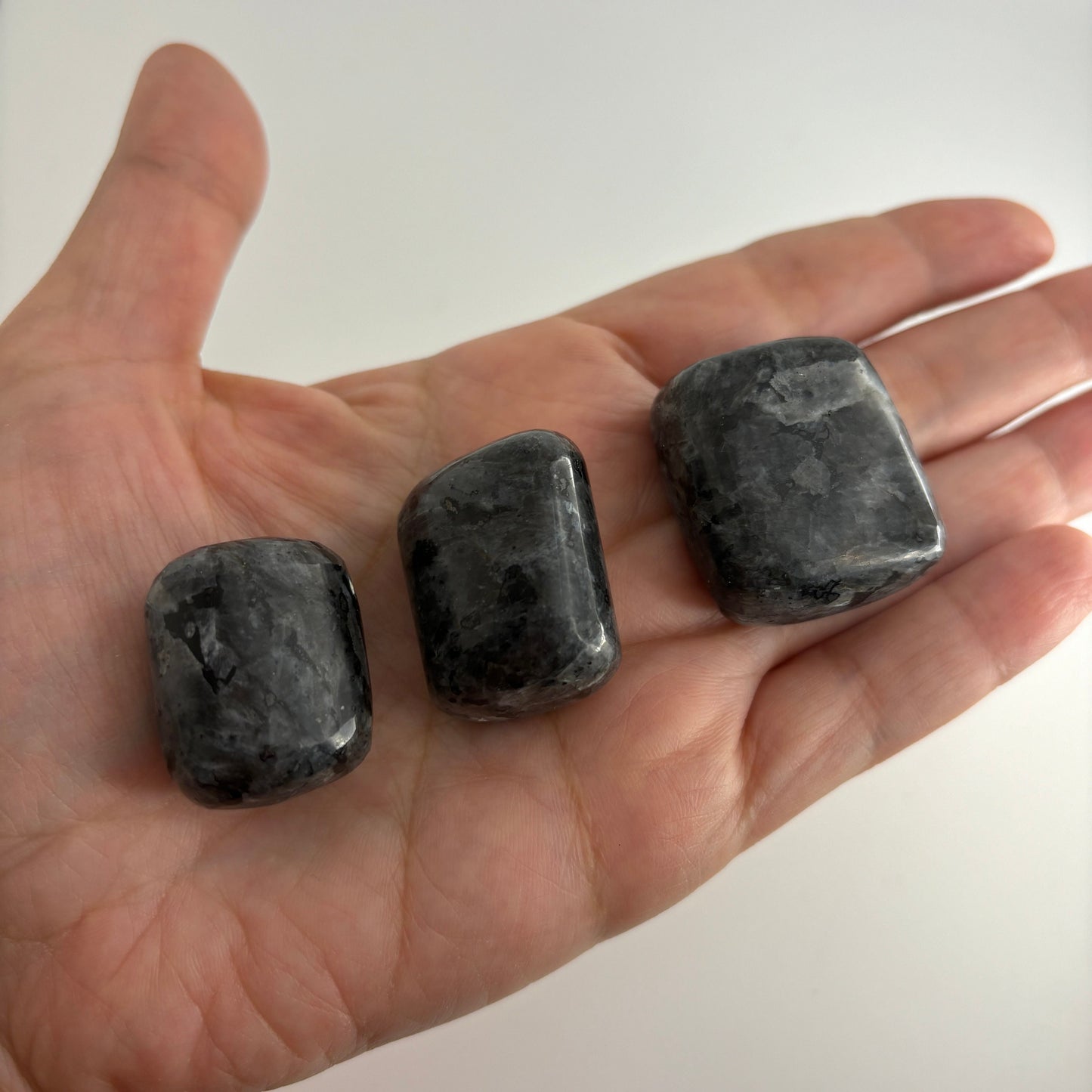 Larvikite Tumbled Pocket Stone in Multiple Sizes