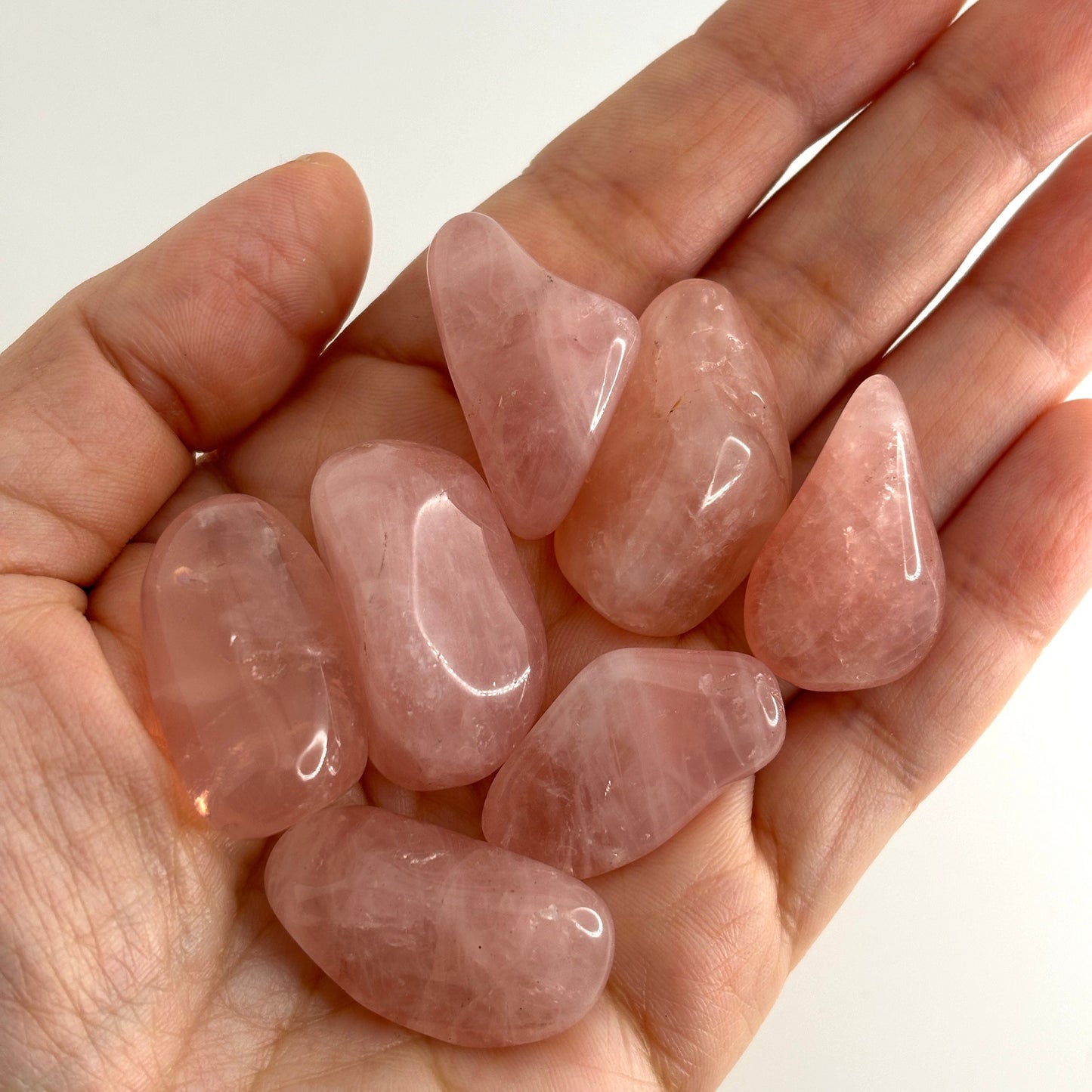 Rose Quartz Tumbled Pocket Stones in Multiple Sizes