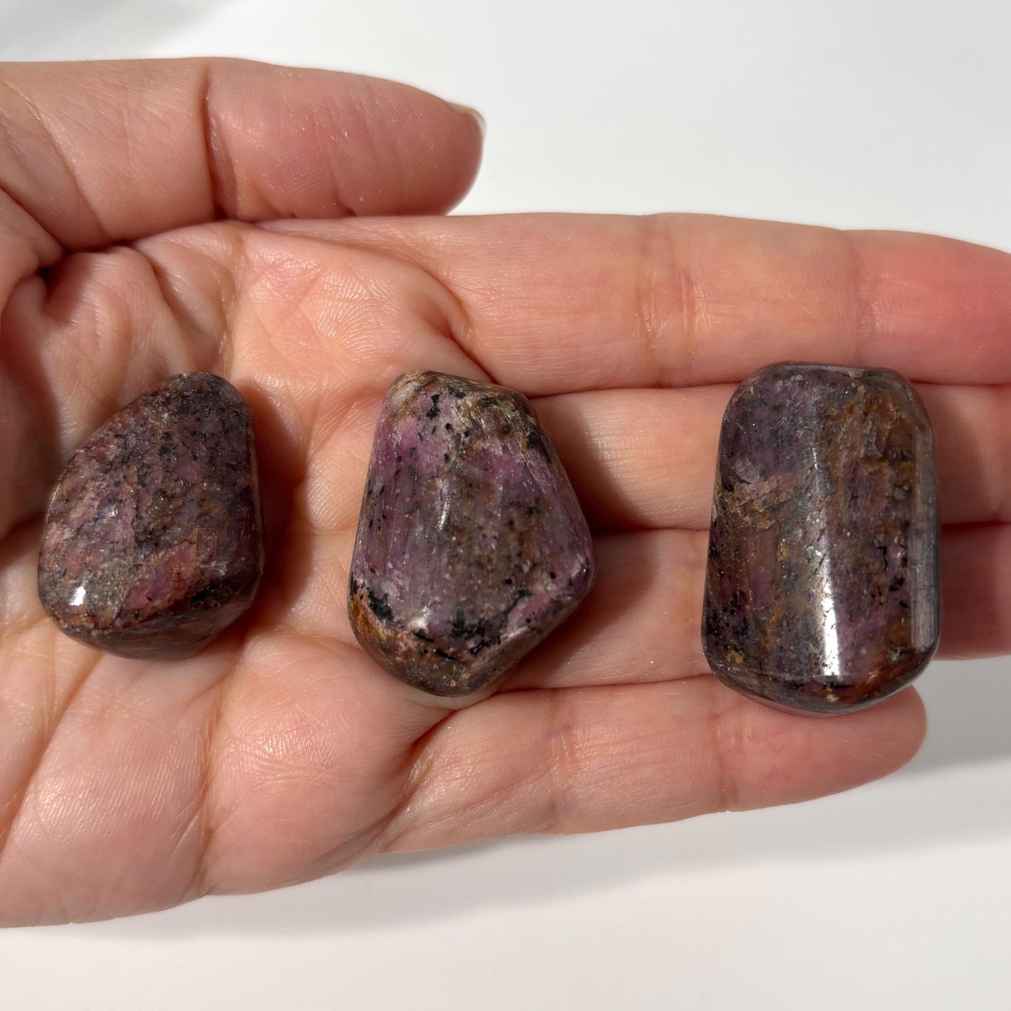 Ruby UV Reactive Tumbled Pocket Stones in Multiple Sizes
