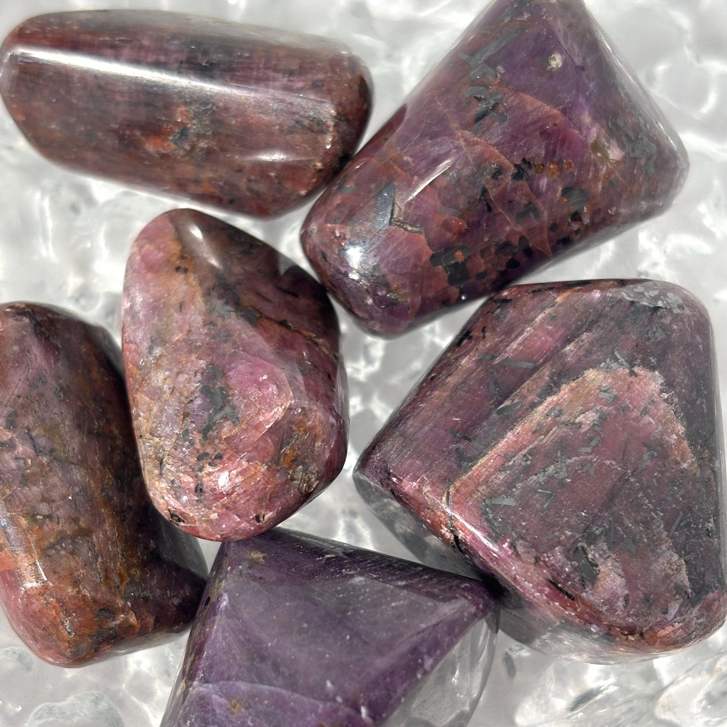 Ruby UV Reactive Tumbled Pocket Stones in Multiple Sizes