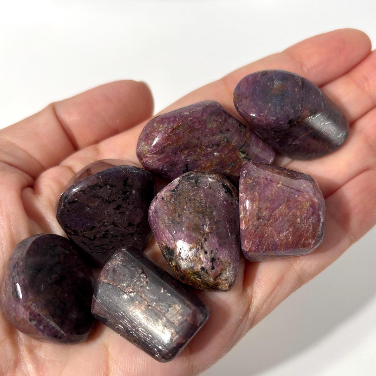 Ruby UV Reactive Tumbled Pocket Stones in Multiple Sizes