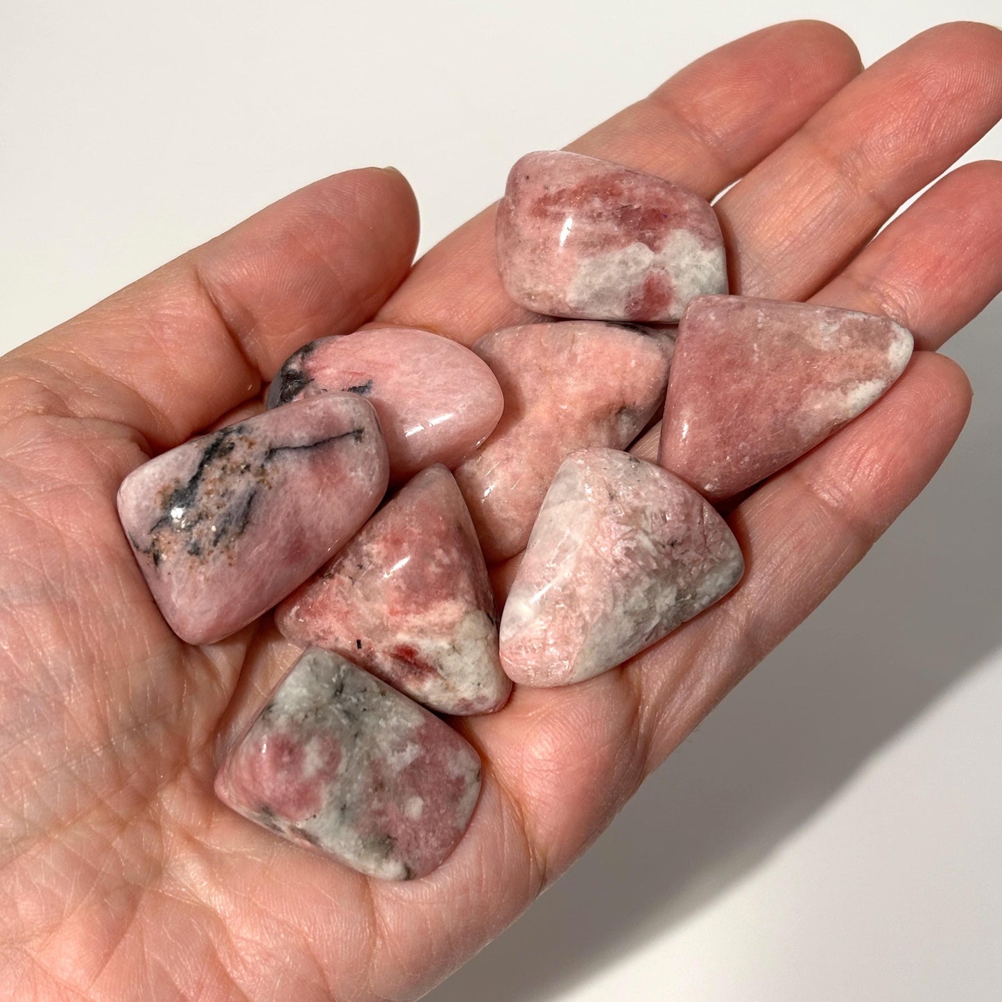 Pink Petalite with Lepidolite Tumbled Pocket Stones in Multiple Sizes