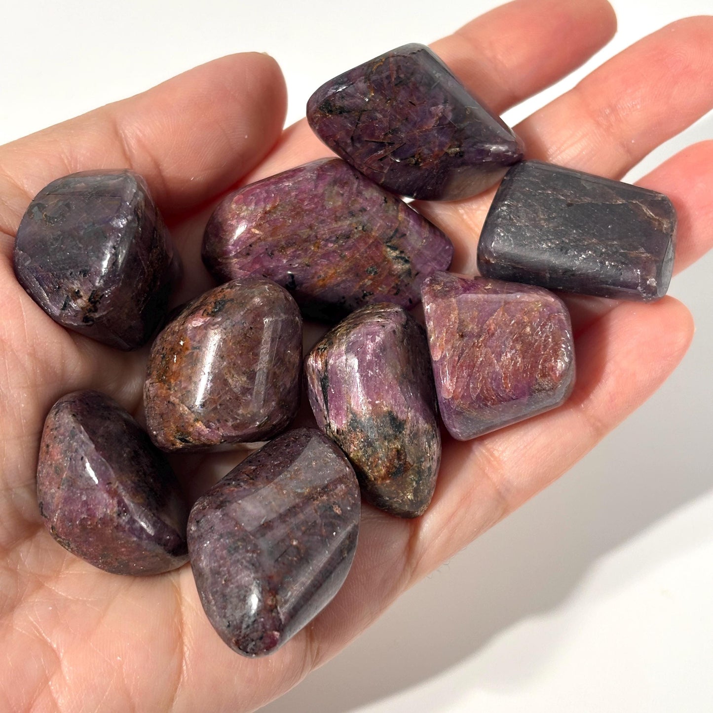 Ruby UV Reactive Tumbled Pocket Stones in Multiple Sizes