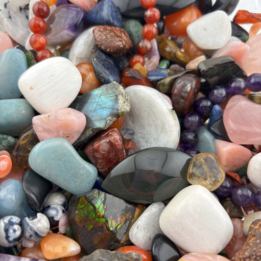 Pride Crystal Confetti, Rainbow Crystal Scoop, Tumbles, Chips, Worry Stones, Crystal Carvings, Crystal Bracelets and More in Multiple Sizes