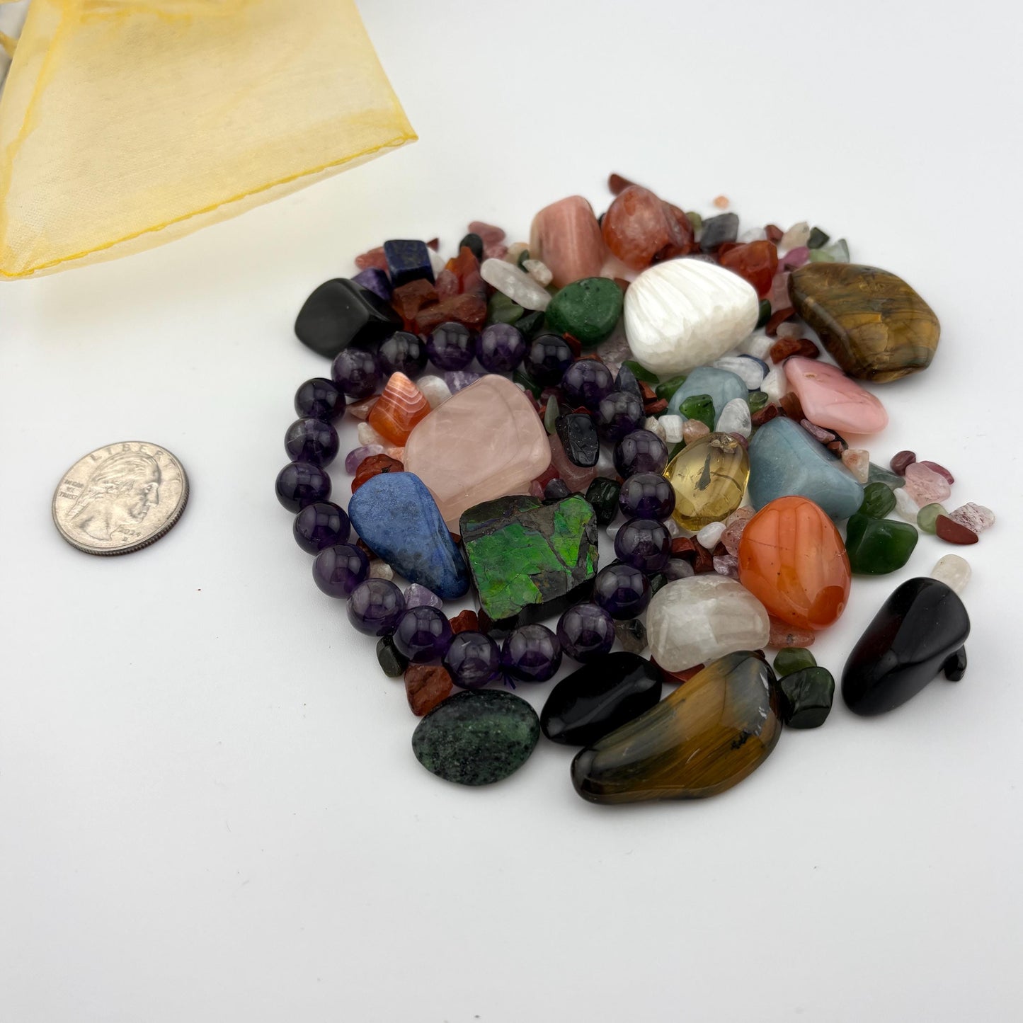 Pride Crystal Confetti, Rainbow Crystal Scoop, Tumbles, Chips, Worry Stones, Crystal Carvings, Crystal Bracelets and More in Multiple Sizes